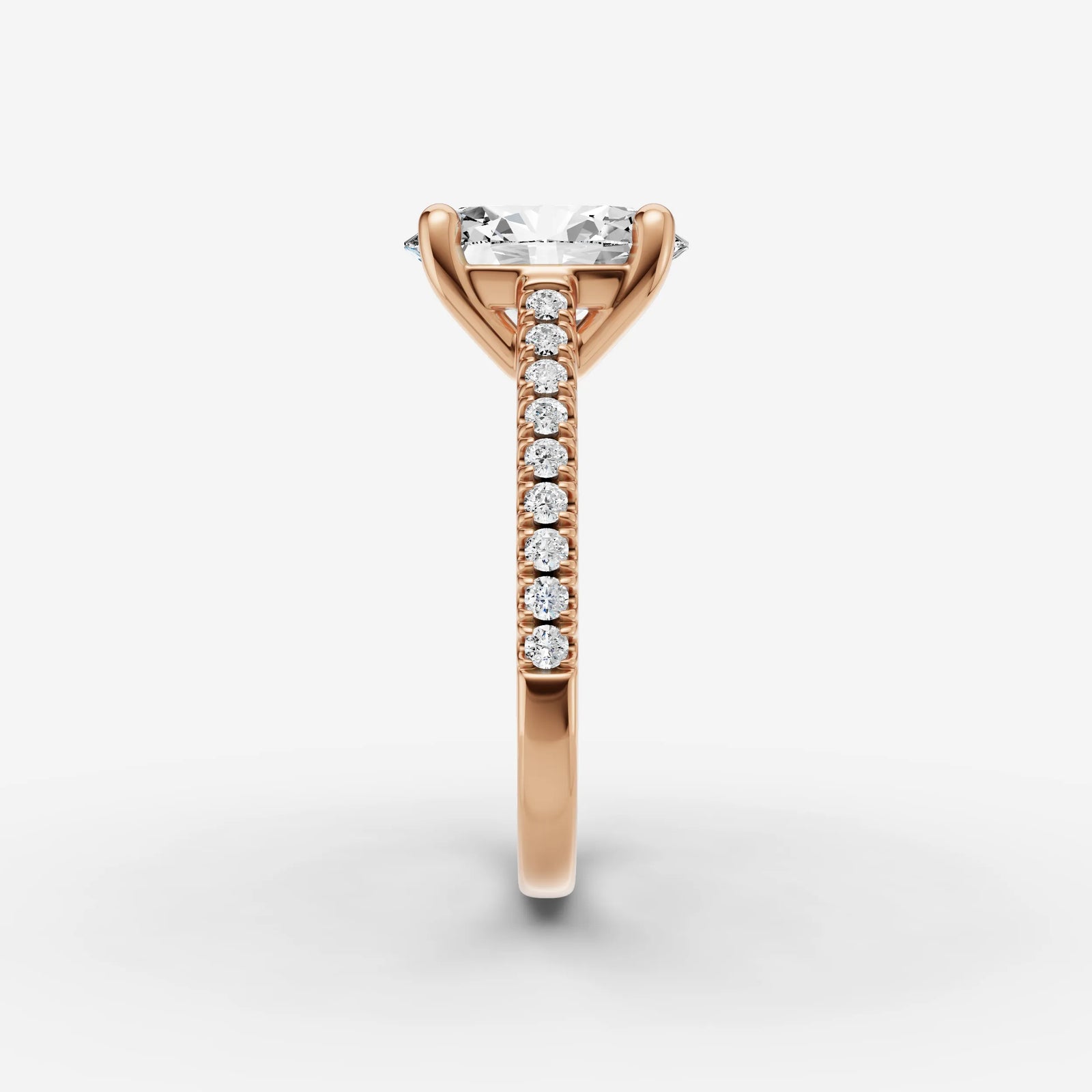Cathedrale oval diamond setting in gold, view 11