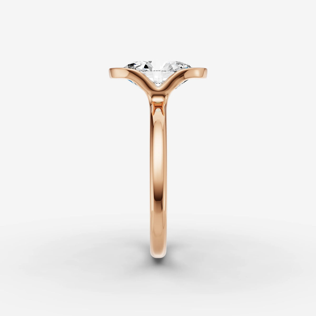 Demi oval diamond setting in gold, view 11
