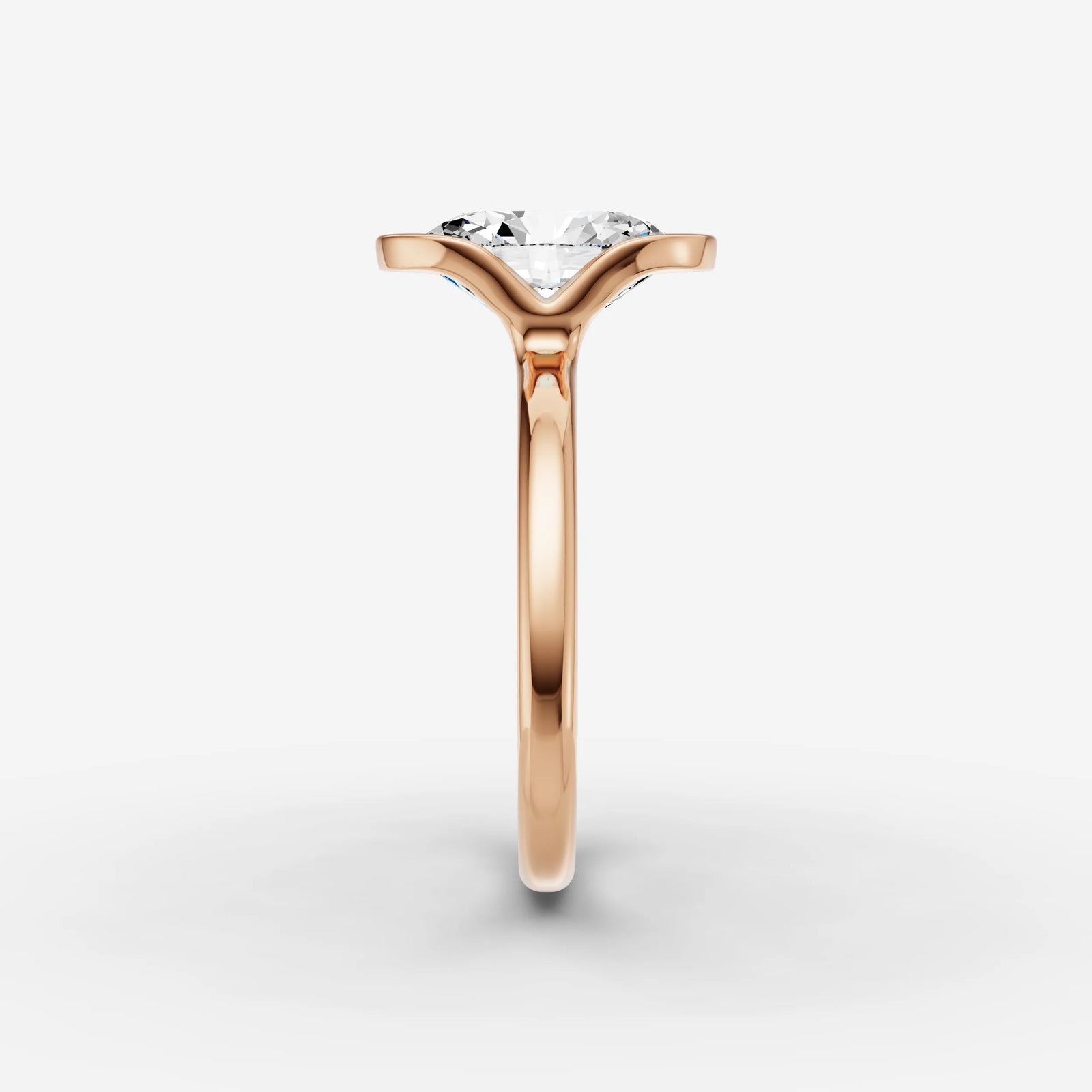 Demi oval diamond setting in gold, view 11