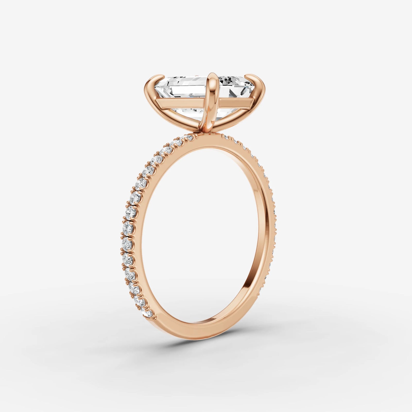 Etoile emerald diamond setting in gold, view 10