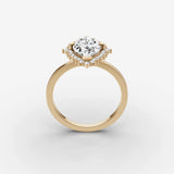 Aurore marquise diamond setting in gold, side view