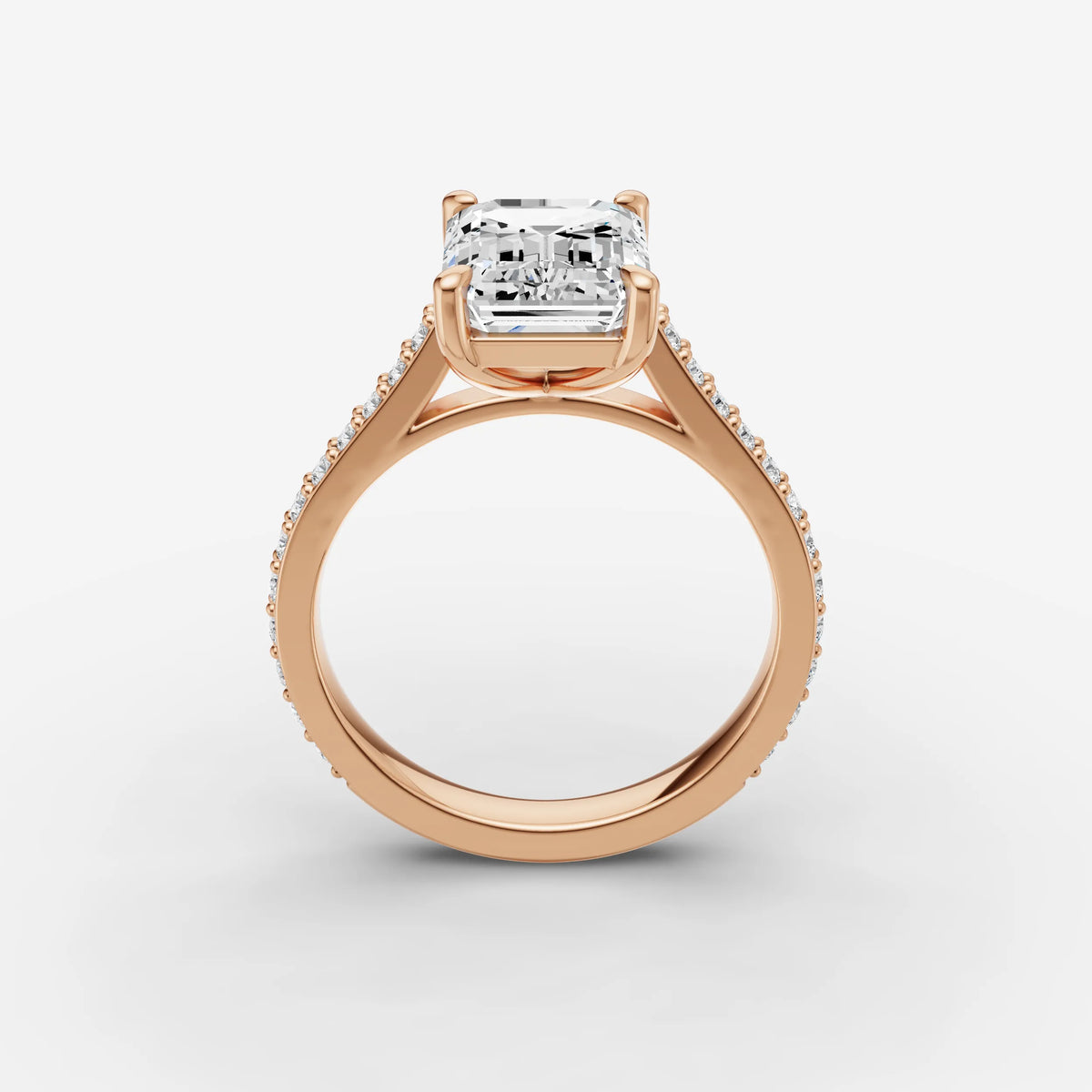 Cathedrale emerald diamond setting in gold, view 9