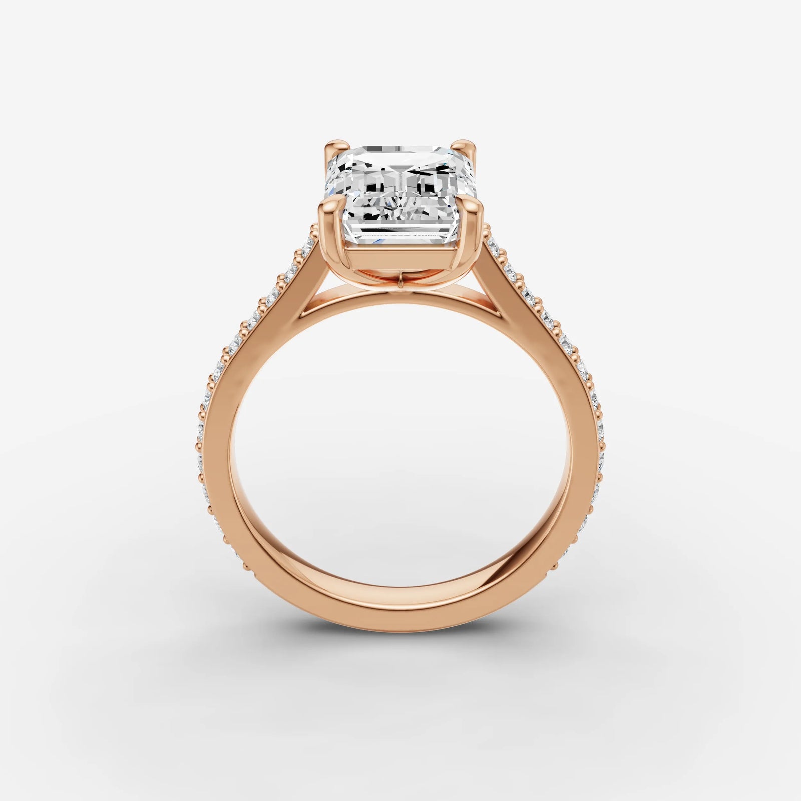 Cathedrale emerald diamond setting in gold, view 9