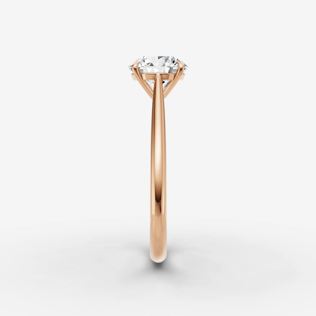 Cathedrale round diamond setting in gold, view 11
