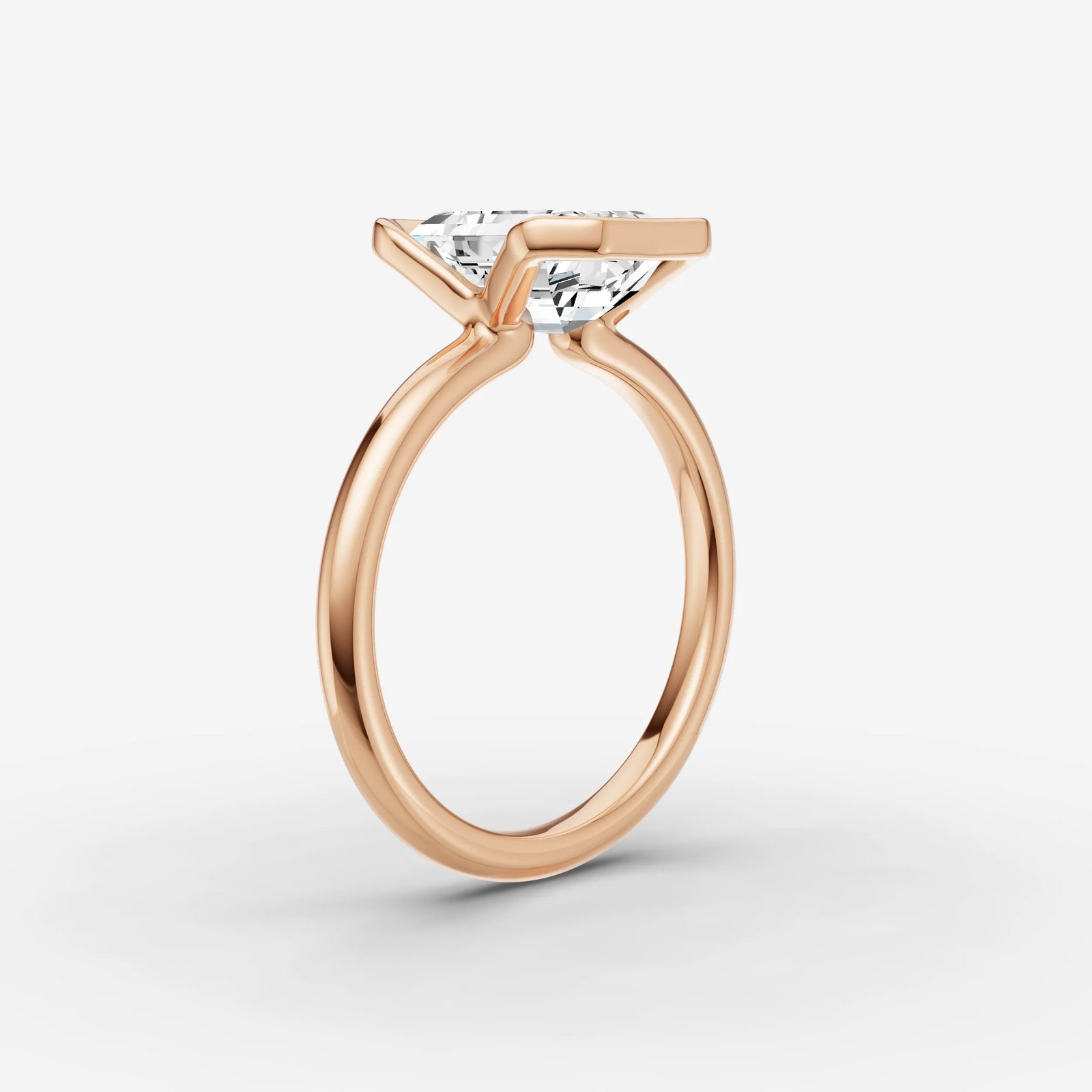 Demi emerald diamond setting in gold, view 10