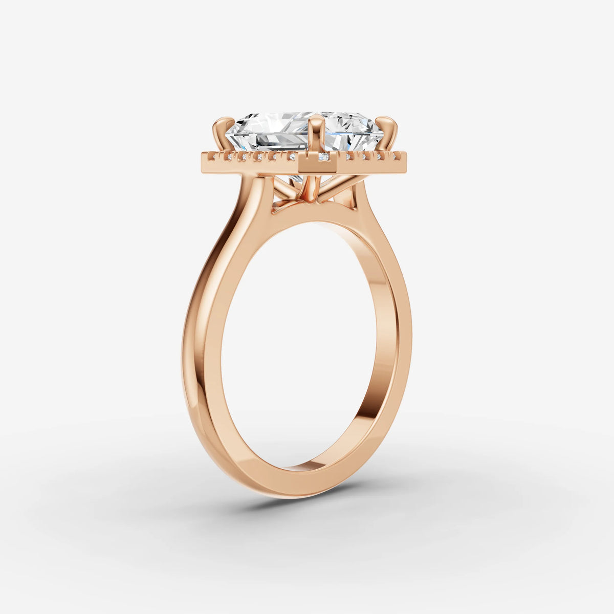 Aurore emerald diamond setting in gold, view 10
