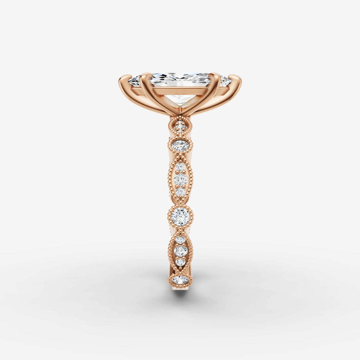 Heritage marquise diamond setting in gold, view 11