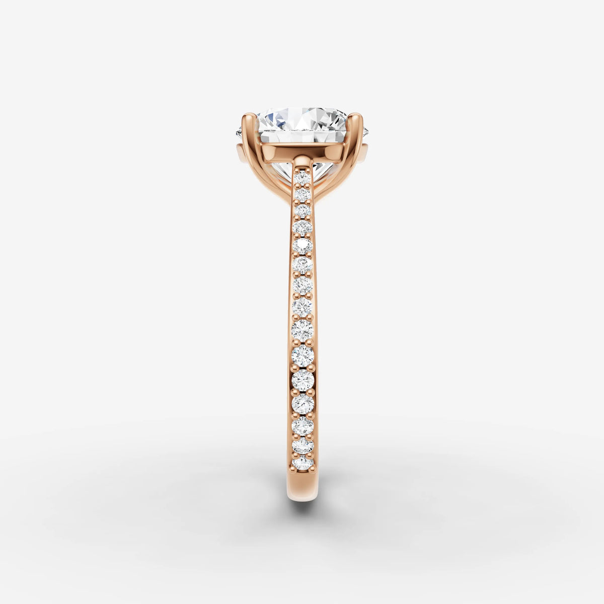 Cathedrale round diamond setting in gold, view 11
