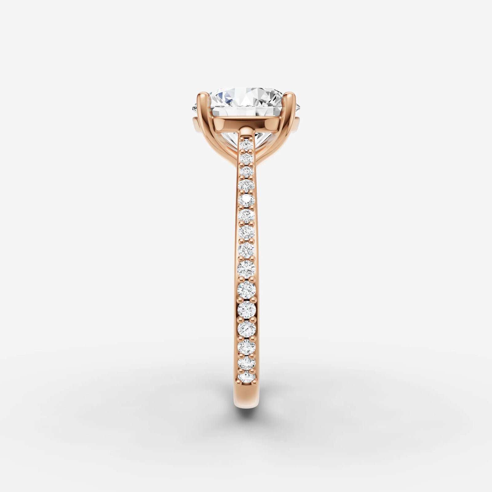 Cathedrale round diamond setting in gold, view 11