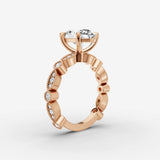 Heritage oval diamond setting in gold, view 10
