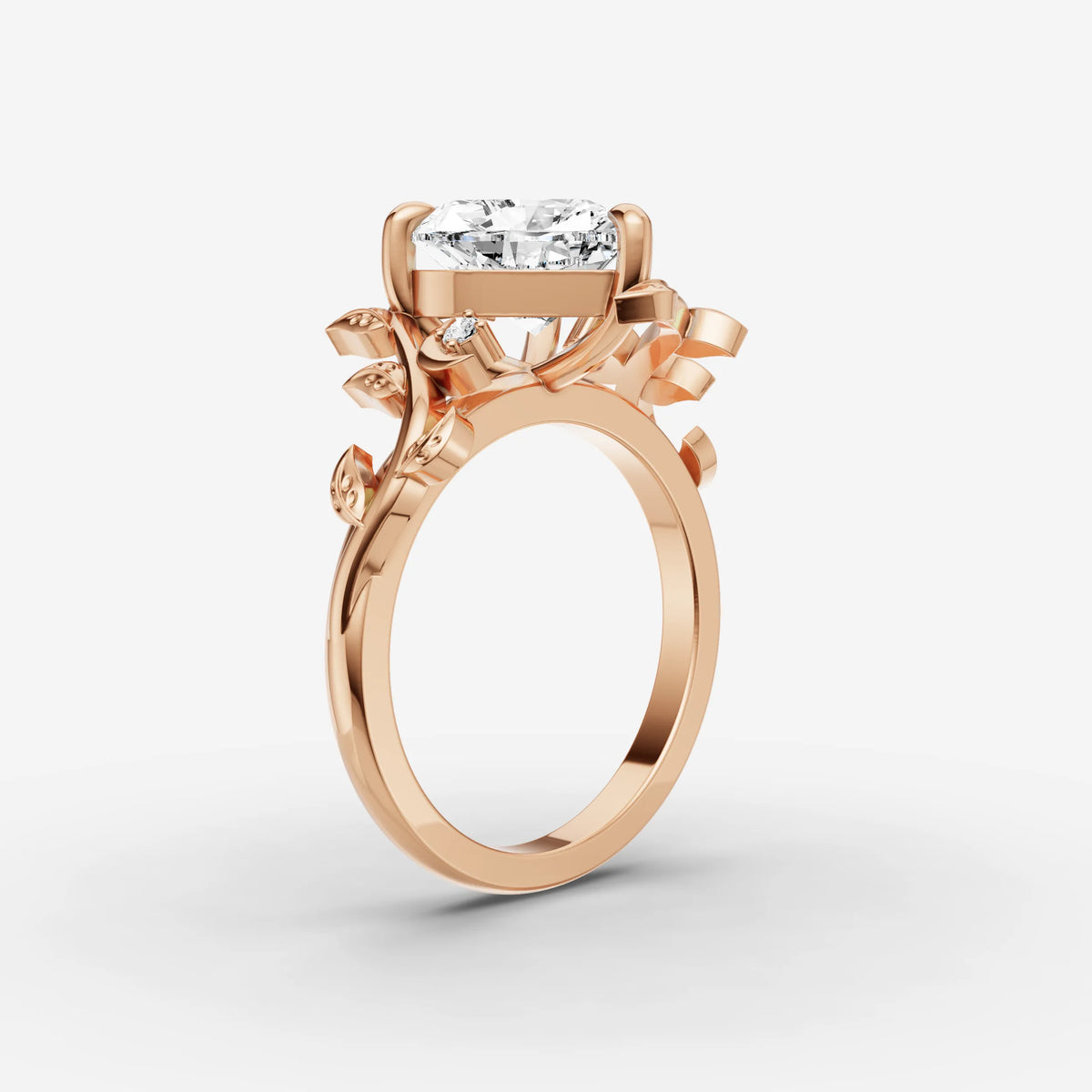 Fleur heart diamond setting in gold, view 10