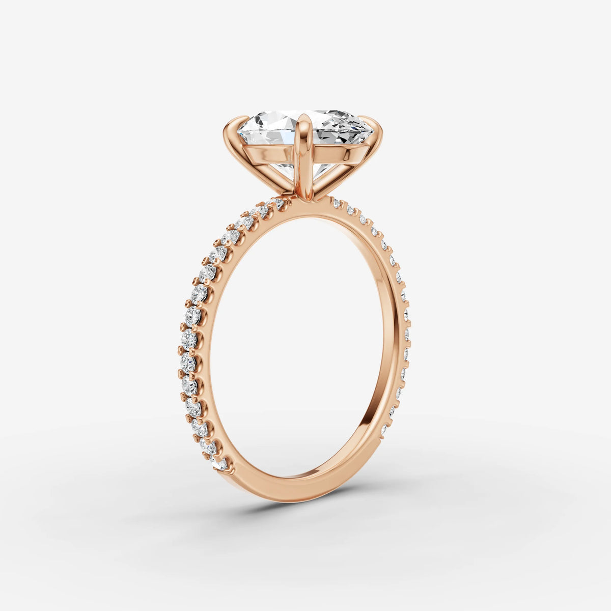 Etoile oval diamond setting in gold, view 10