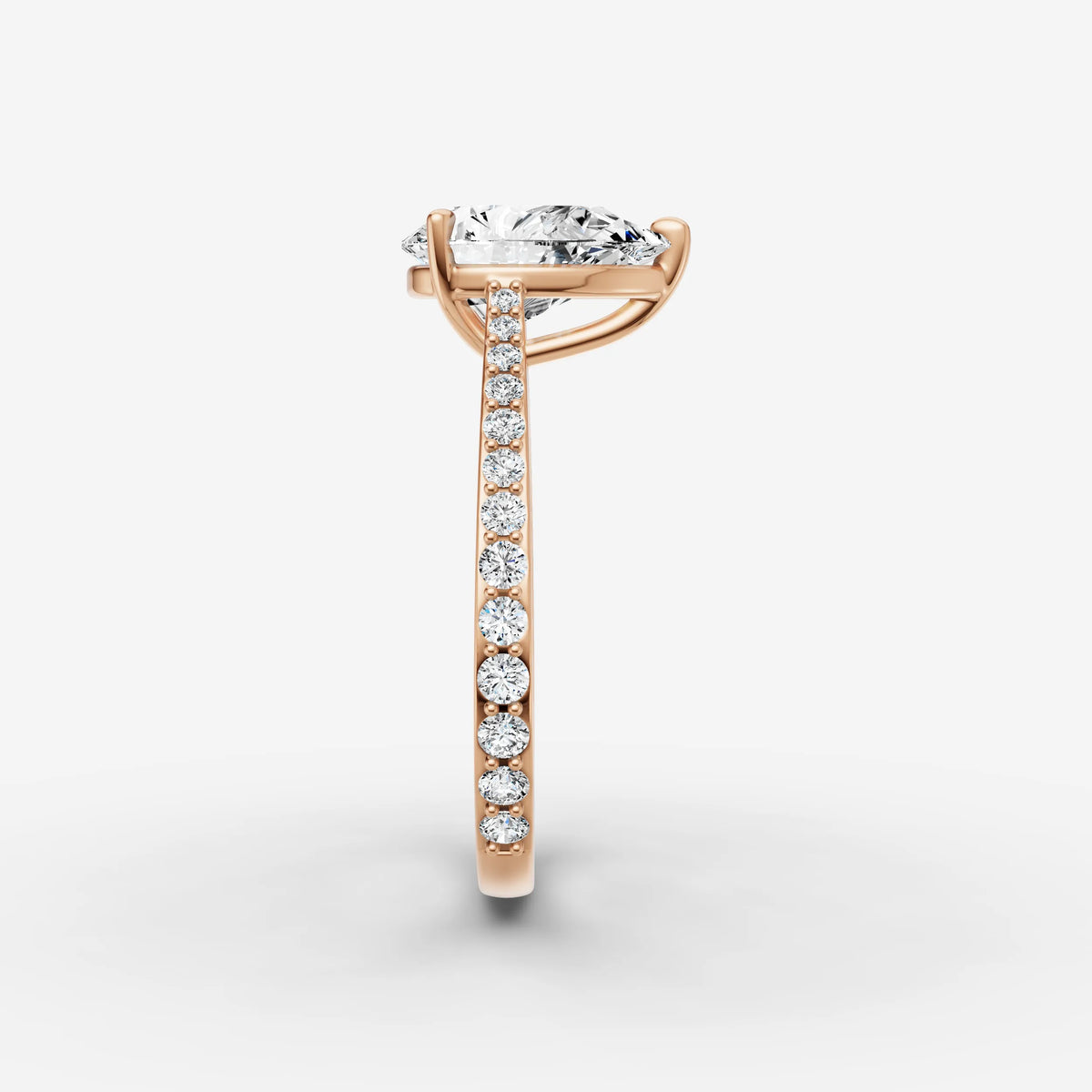 Cathedrale pear diamond setting in gold, view 11
