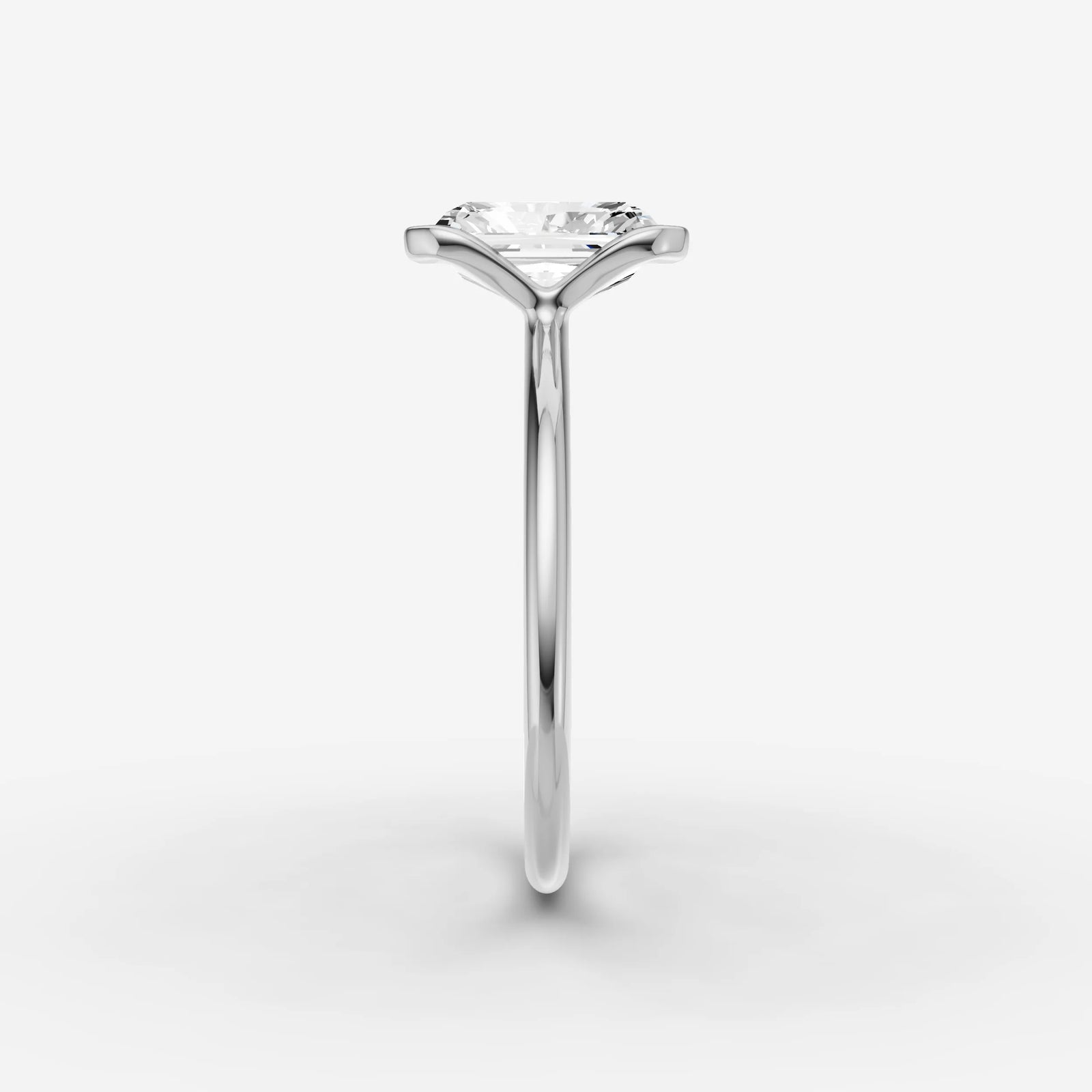 Demi radiant diamond setting in gold, view 17