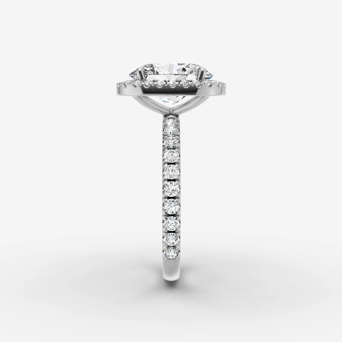Aurore Etoile oval diamond setting in gold, view 17