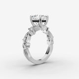 Fleur princess diamond setting in gold, view 16