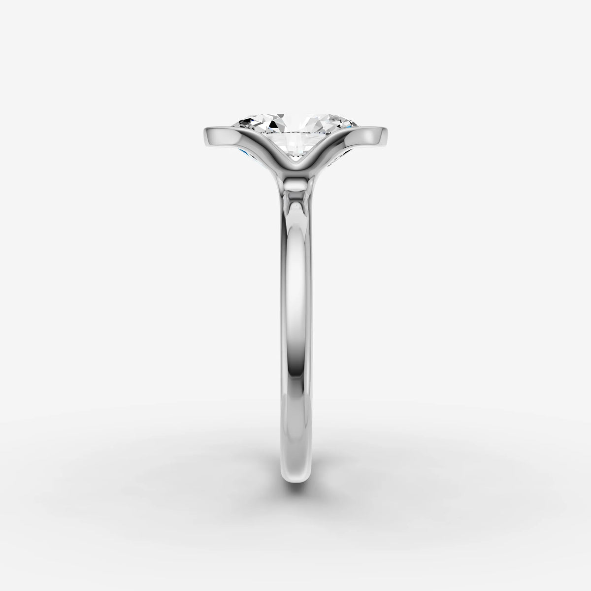 Demi oval diamond setting in gold, view 17