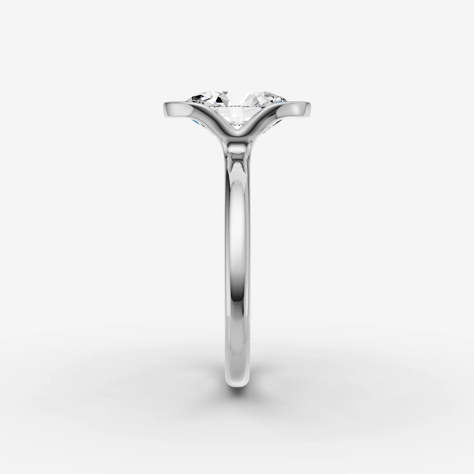 Demi oval diamond setting in gold, view 17