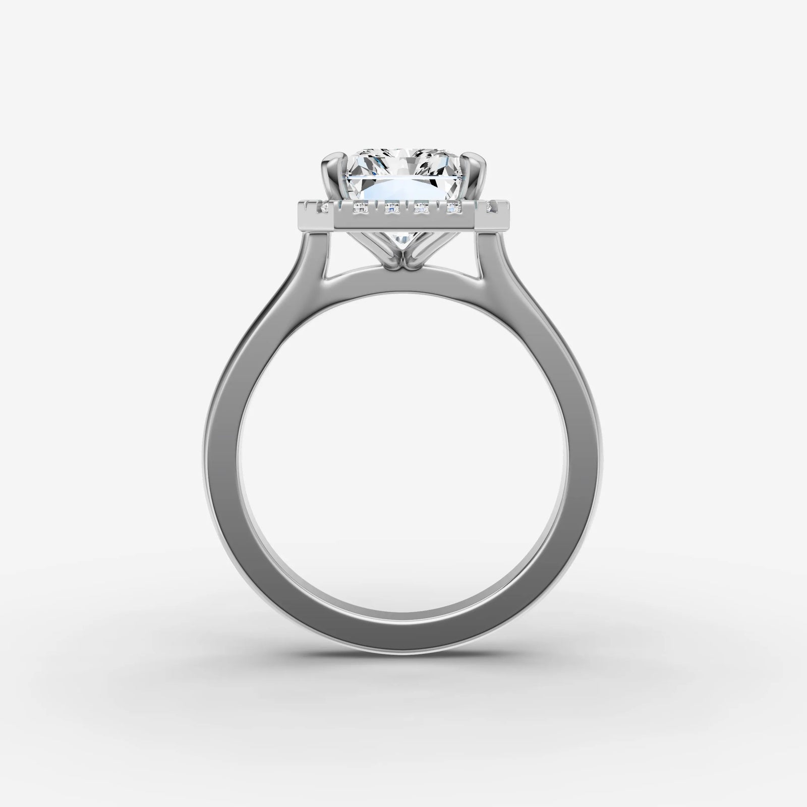 Aurore radiant diamond setting in gold, view 14