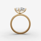 Horizon pear diamond setting in gold, profile angle