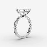 Heritage emerald diamond setting in gold, view 16