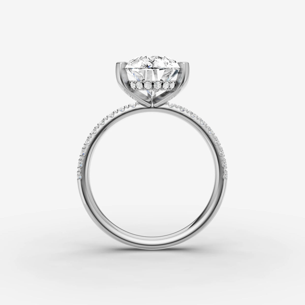 Mystere Etoile pear diamond setting in gold, view 15