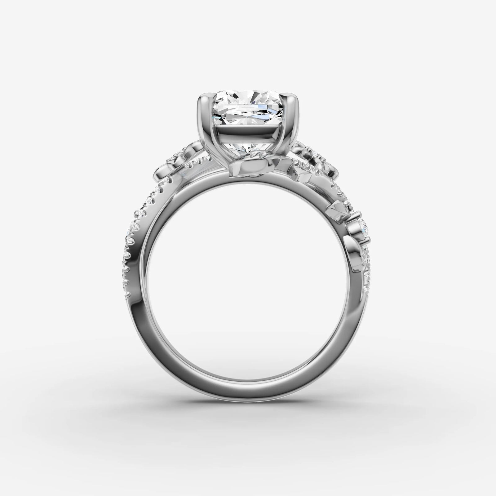 Fleur cushion diamond setting in gold, view 14