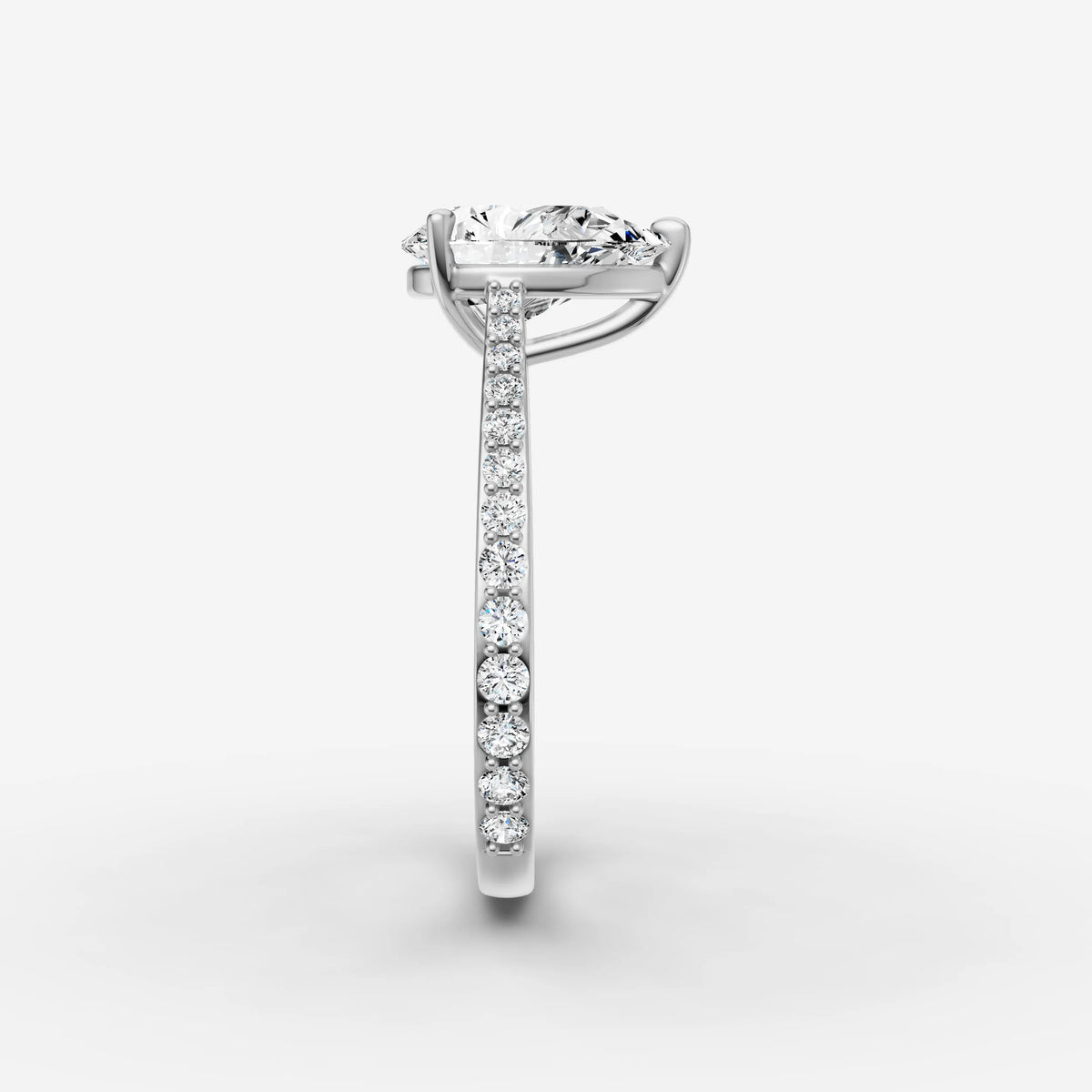 Cathedrale pear diamond setting in gold, view 17