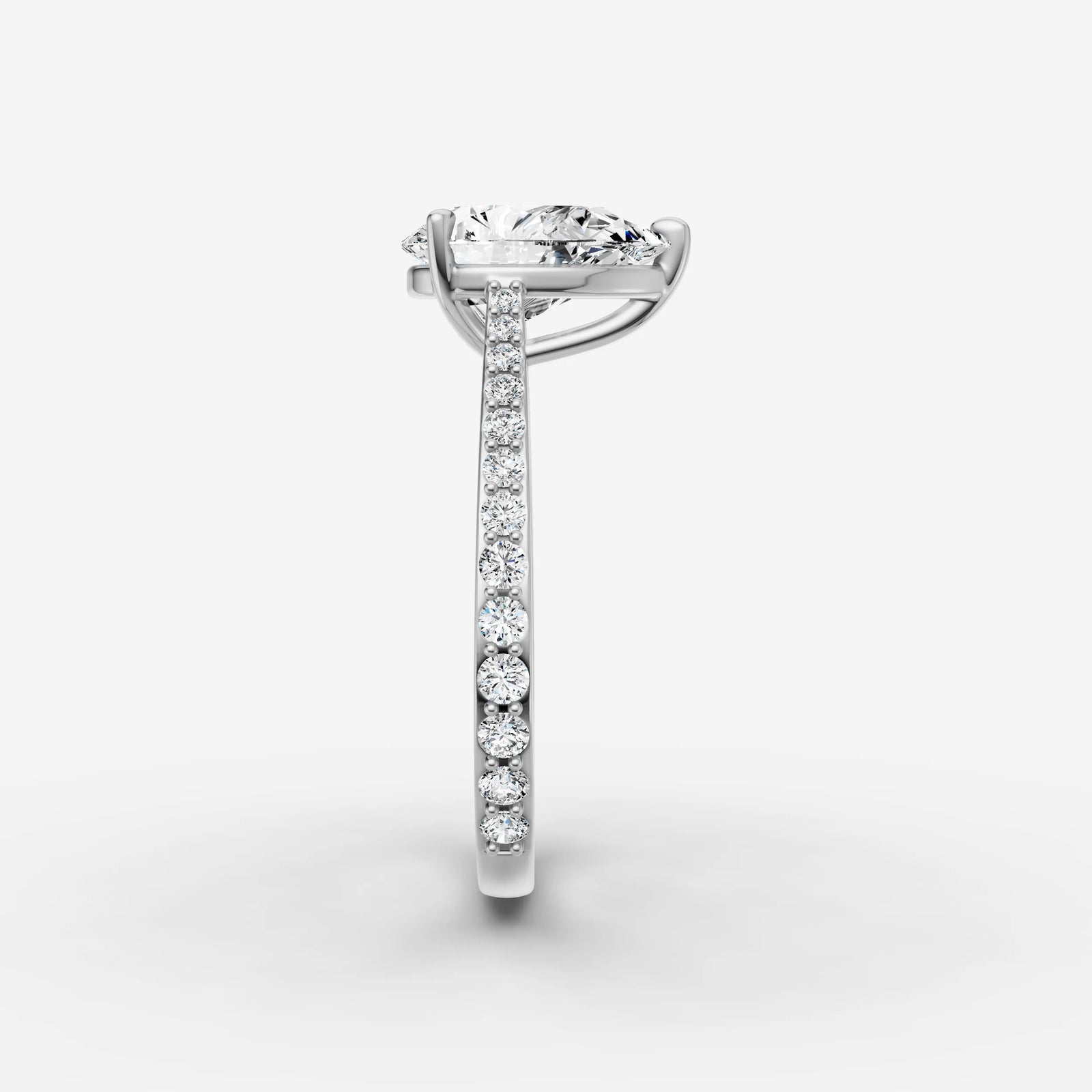 Cathedrale pear diamond setting in gold, view 17