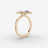 Aurore marquise diamond setting in gold, detail view