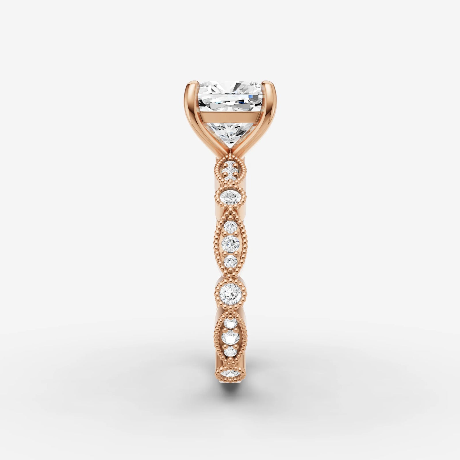 Heritage cushion diamond setting in gold, view 11