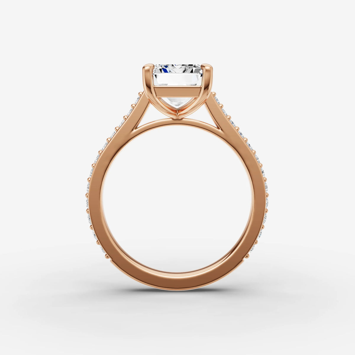 Cathedrale emerald diamond setting in gold, view 8