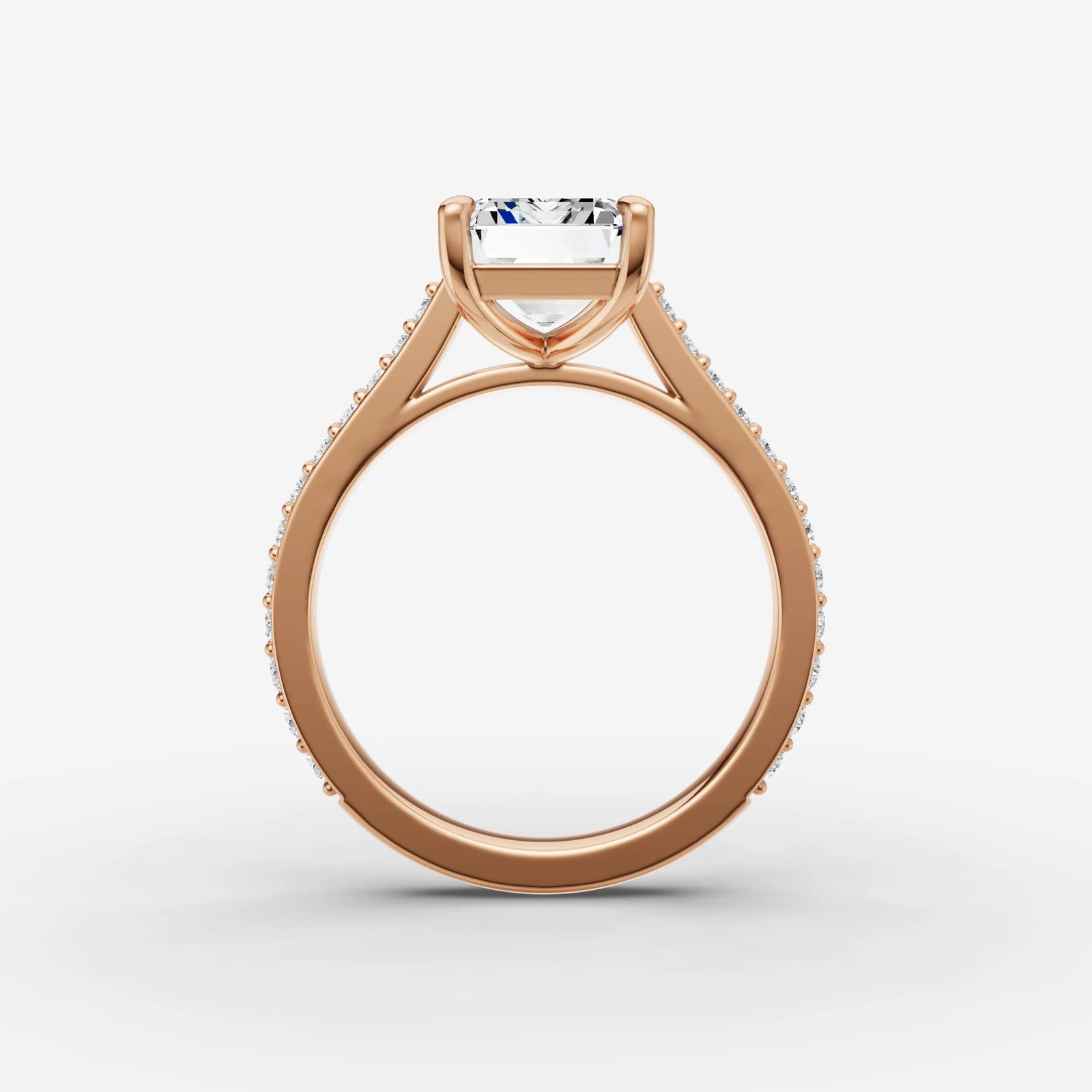 Cathedrale emerald diamond setting in gold, view 8