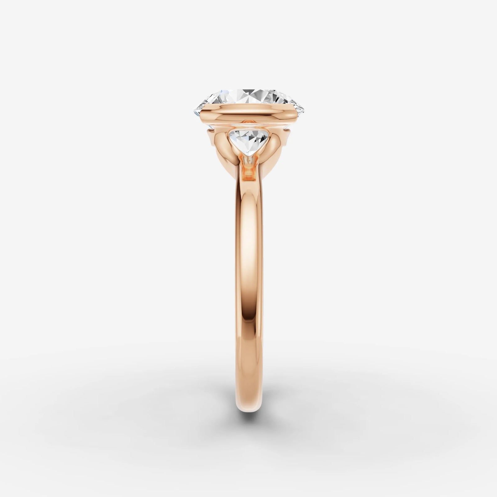Demi round diamond setting in gold, view 11