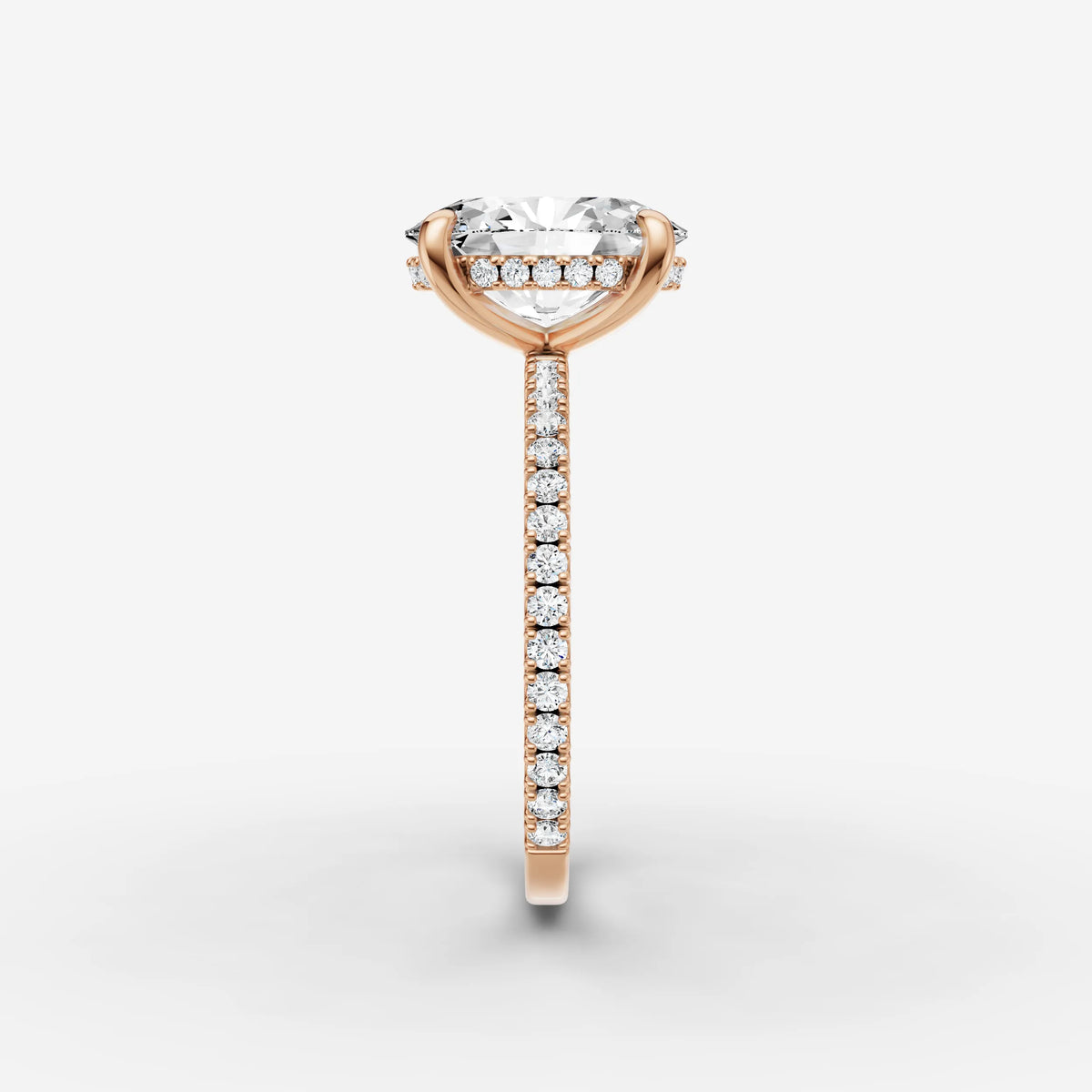 Mystere Etoile oval diamond setting in gold, view 11