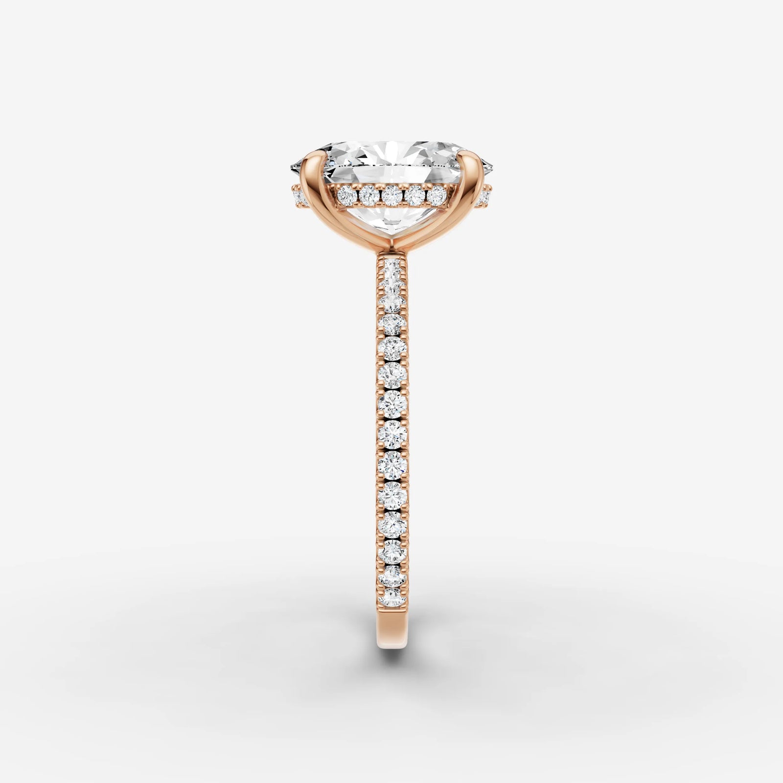 Mystere Etoile oval diamond setting in gold, view 11