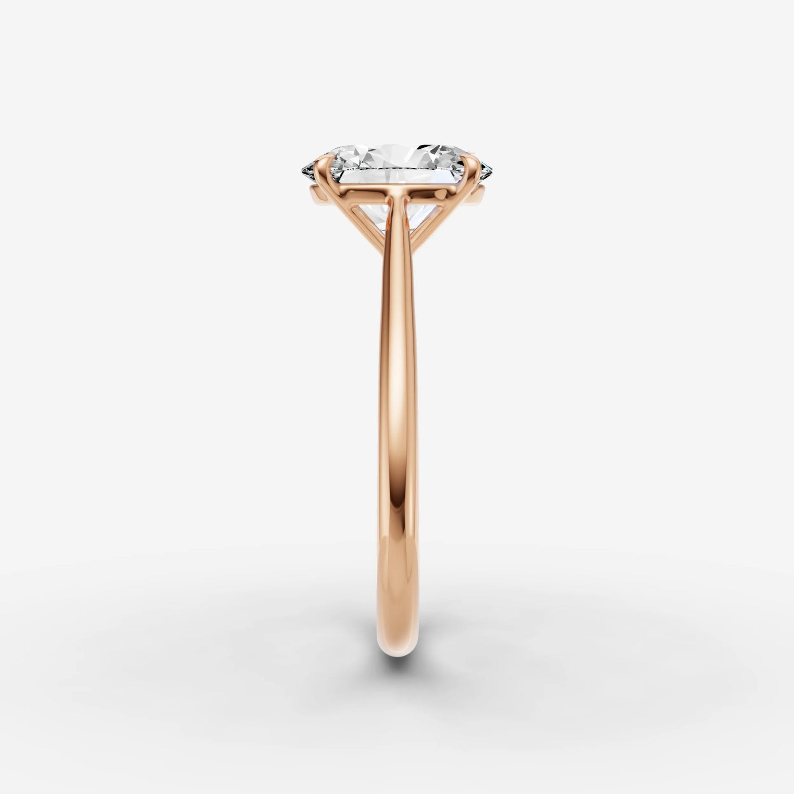 Cathedrale oval diamond setting in gold, view 11