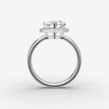 Aurore heart diamond setting in gold, view 14