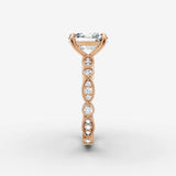 Heritage elongated cushion diamond setting in gold, view 11