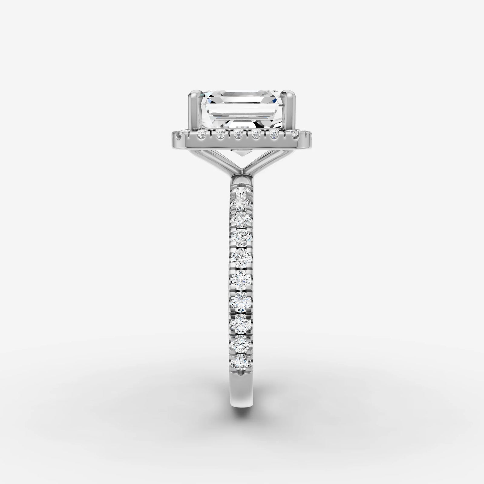 Aurore Etoile emerald diamond setting in gold, view 17