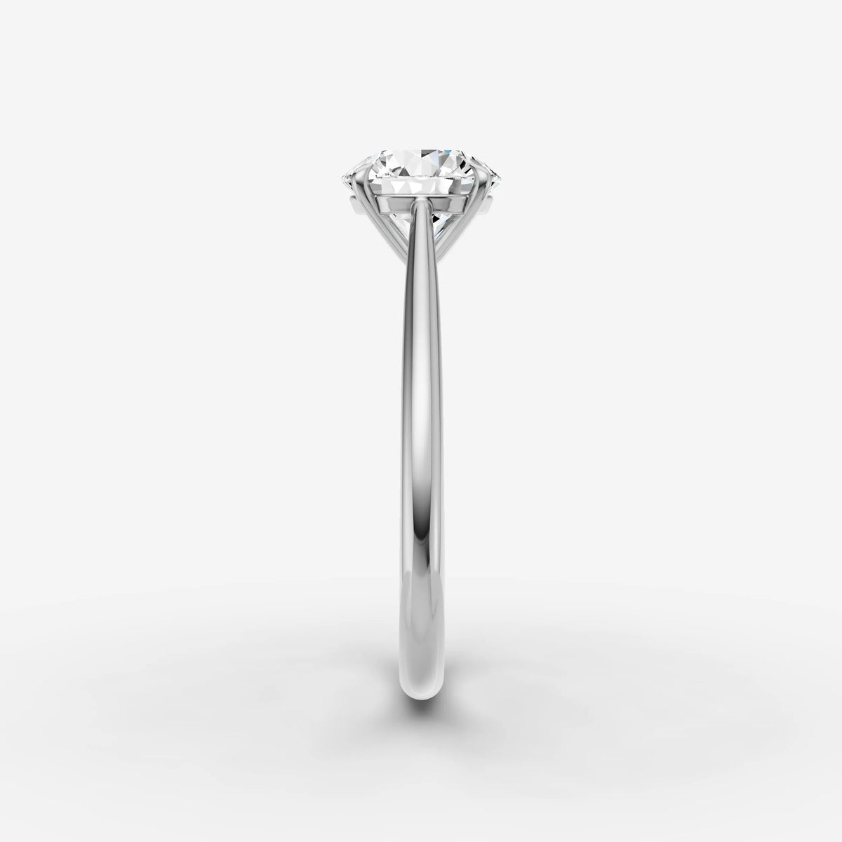 Cathedrale round diamond setting in gold, view 17
