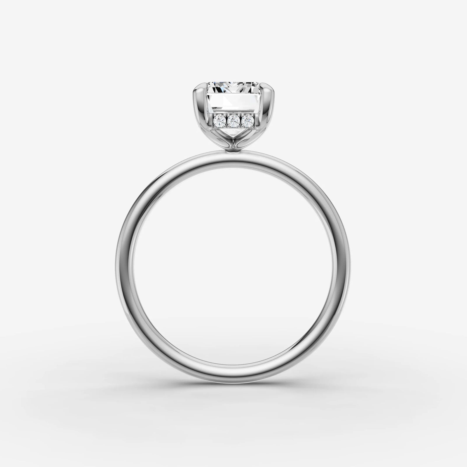 Mystere emerald diamond setting in gold, view 14