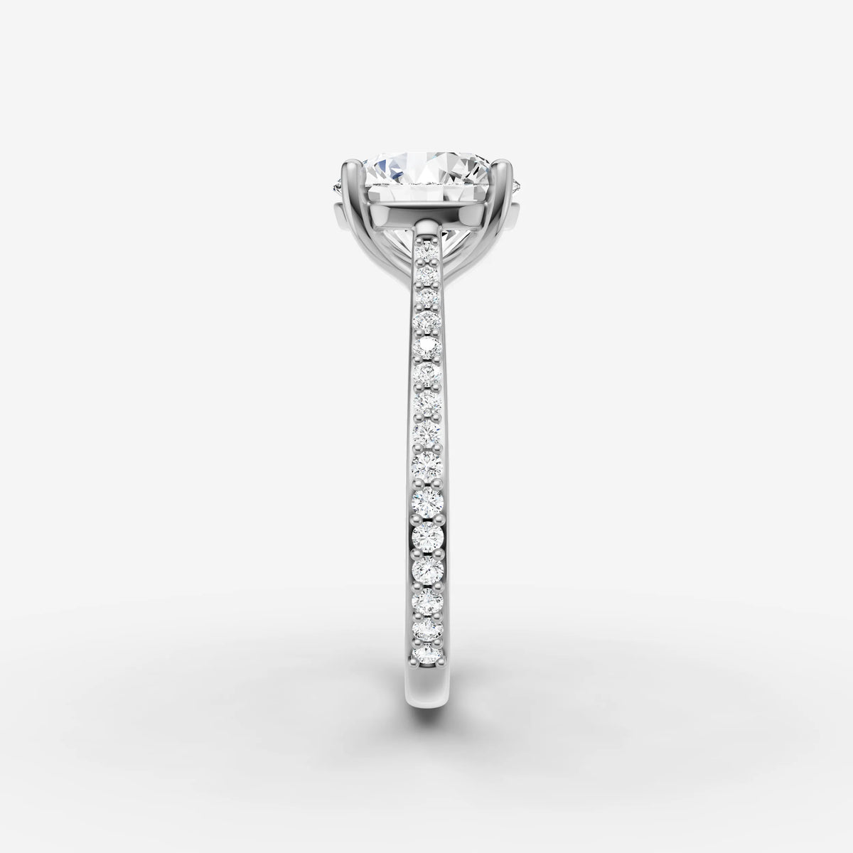 Cathedrale round diamond setting in gold, view 17
