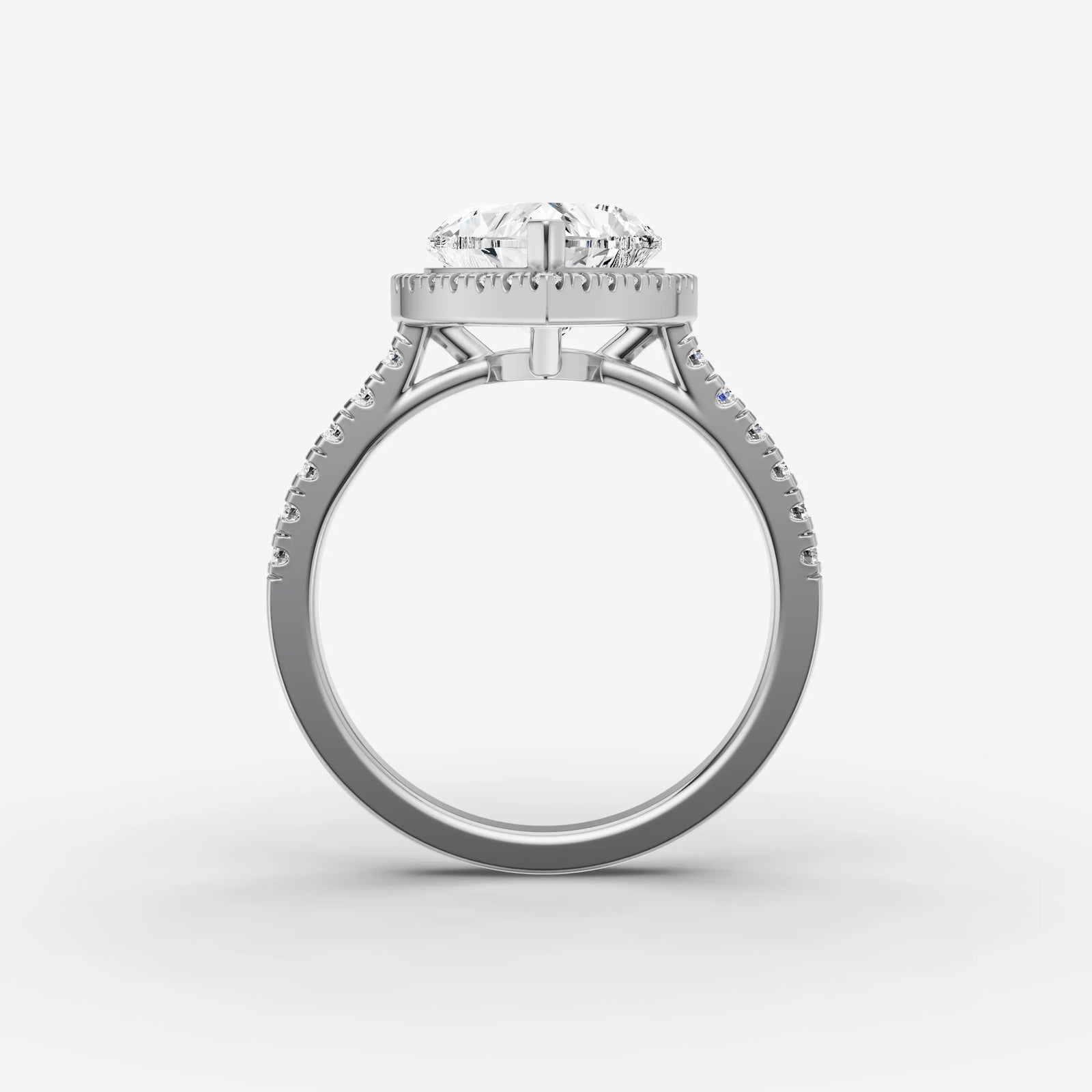 Cathedrale heart diamond setting in gold, view 14