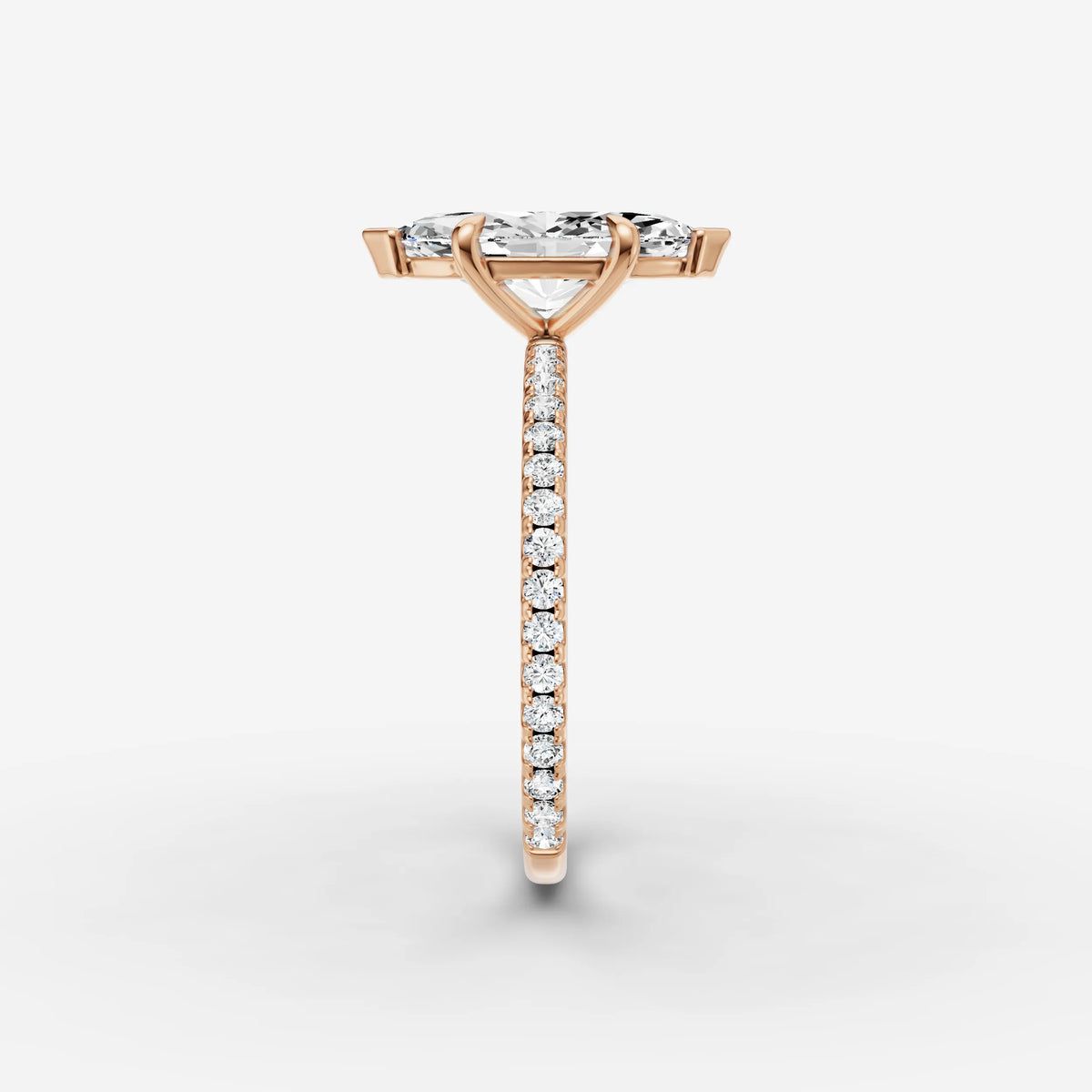 Etoile marquise diamond setting in gold, view 11