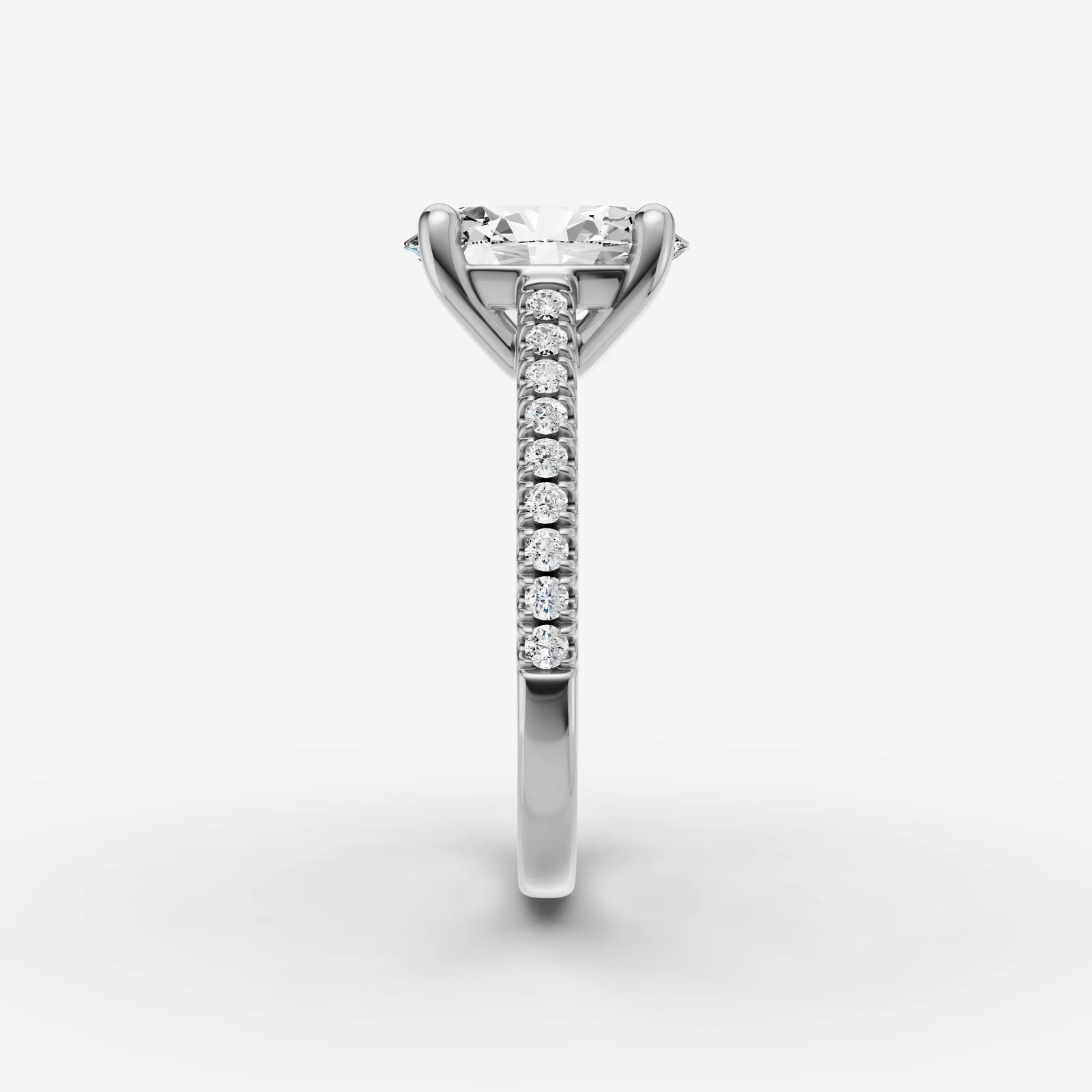 Cathedrale oval diamond setting in gold, view 17
