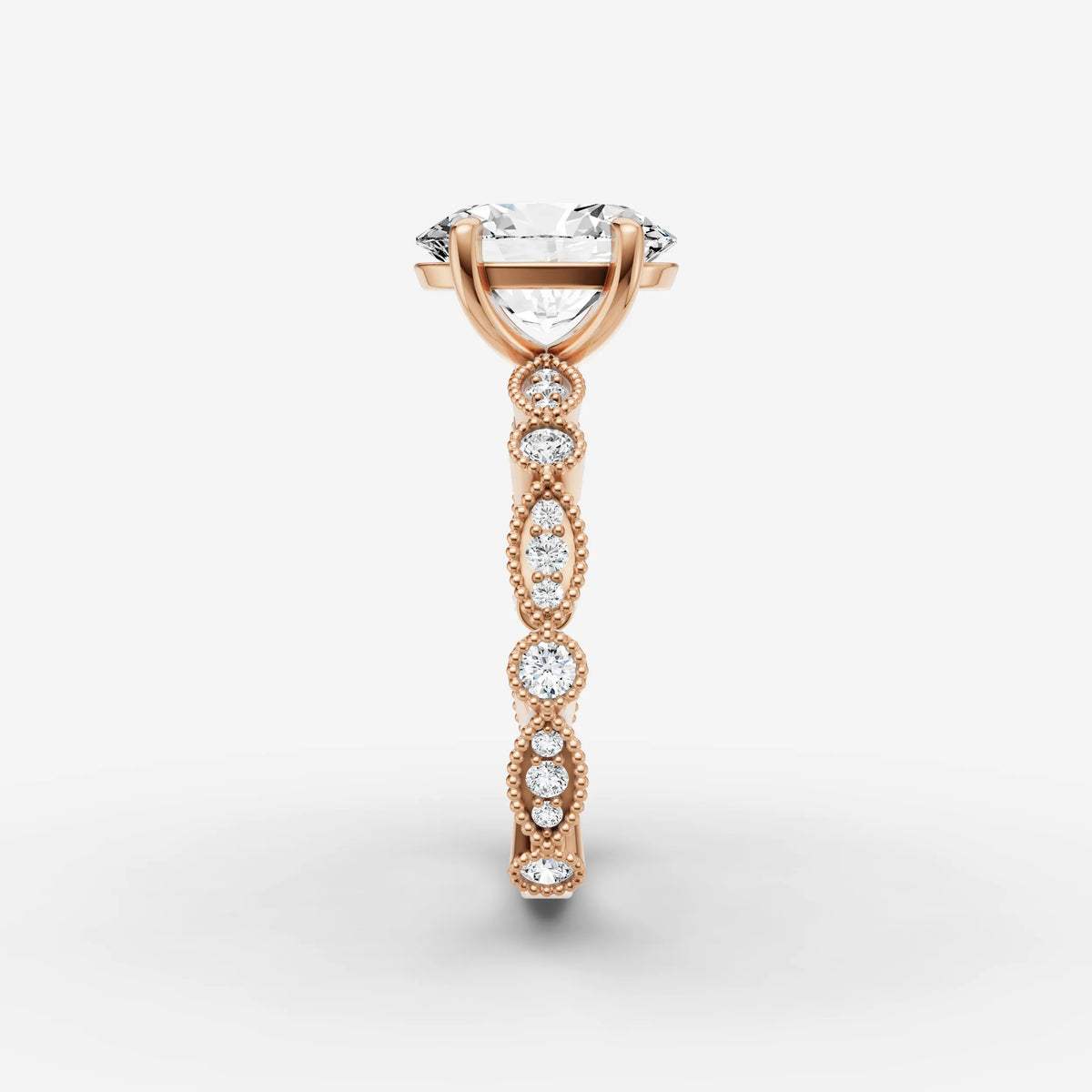 Heritage oval diamond setting in gold, view 11