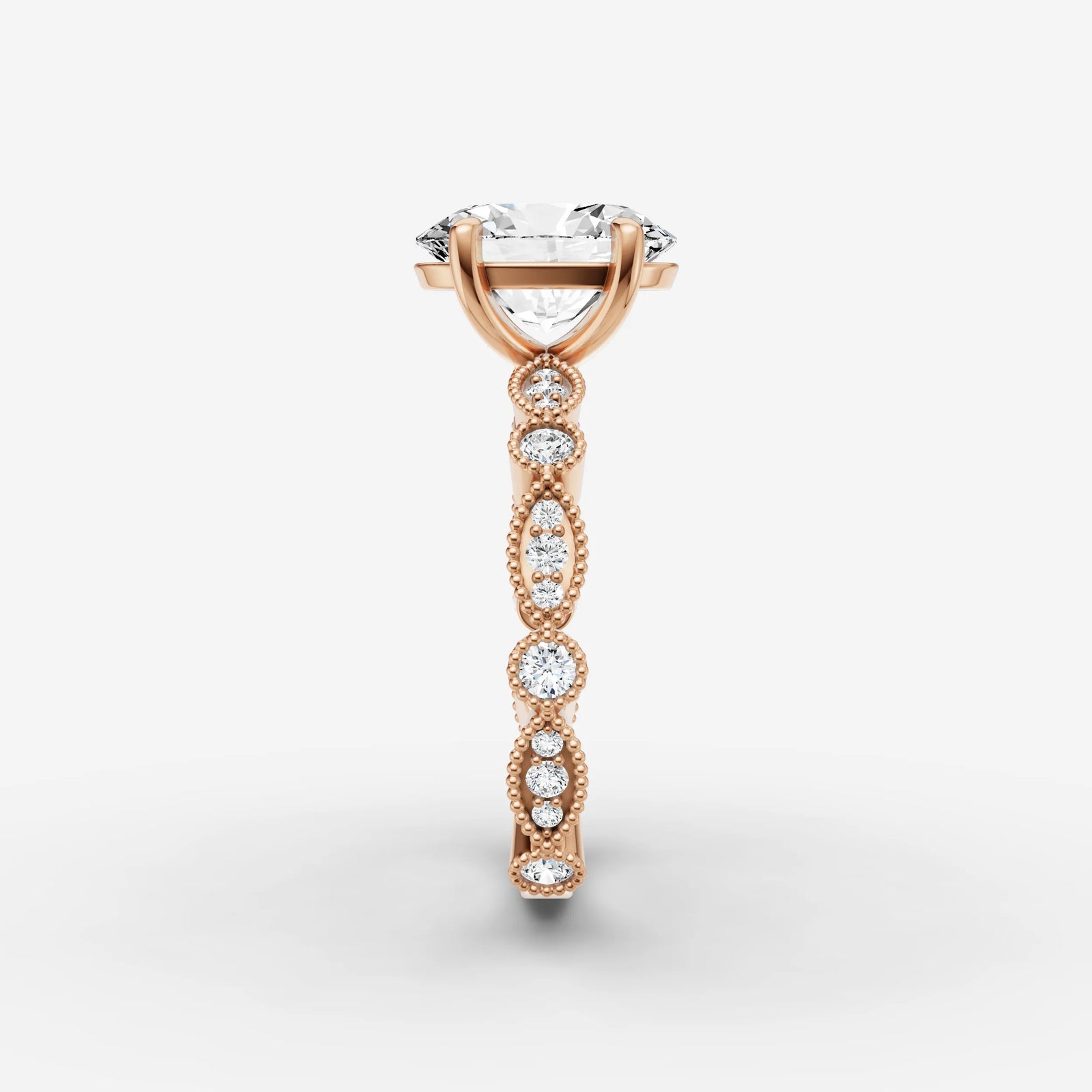 Heritage oval diamond setting in gold, view 11