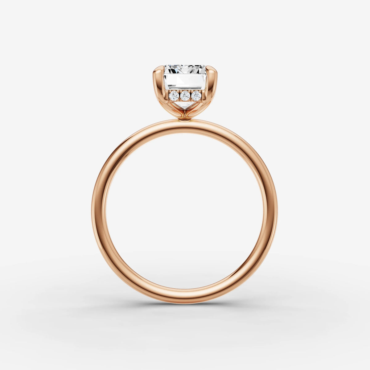 Mystere emerald diamond setting in gold, view 8