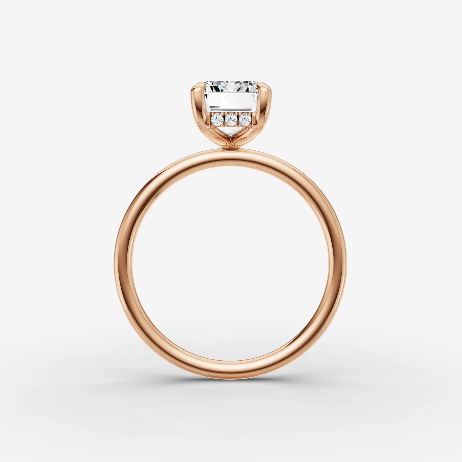 Mystere emerald diamond setting in gold, view 8